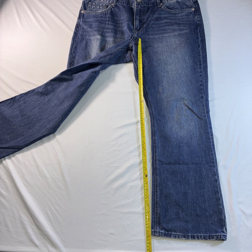 Stetson Rocker Boot Leg Jeans Mens 42x32 Medium Wash Blue Denim 1014 Bootcut - Picture 10 of 13